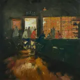Colin Parker, Bushmens Retreat, 1990, Oil on Ply