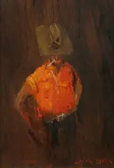 Colin Parker, Queensland Stockman, 1971, Oil on Ply