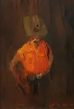 Colin Parker, Queensland Stockman, 1971, Oil on Ply