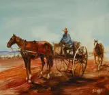 Hugh Sawrey, In The Long Paddock, Oil on Board