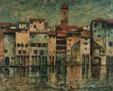 George Lawrence, Old Buildings Along the Arno, Florence