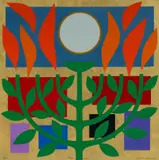 John Coburn, Tree of Life, Screenprint on Gold Metallic Paper A/P