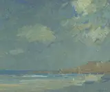 Glen Preece, Little Beach, Cape Byron, 1986, Oil on Board