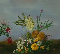 Grevillea by William Fletcher, 1972, Oil on Board, sold May 2024
