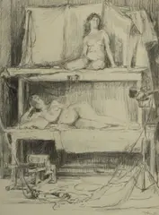 Tom Thompson, Life Class at St George, 1976, Pencil