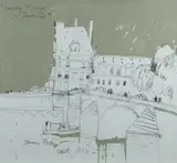 Dennis Baker, Sunday Morning in Paradise, Paris, 2006, Acrylic & Graphite on Gesso on Linen