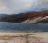 Ji Chen, Lake and Birds, Oil on Canvas