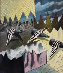 Jan Murray, Flying in Formation, 1981, Acrylic & Oil on Canvas