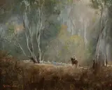 Kevin Best, The Wethers on the Hill, Oil on Board