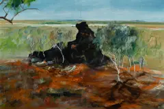 Hugh Sawrey, Settler's Camp, Original title probably obscured by relining of the canvas
