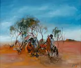 Hugh Sawrey, The Wurlie Camp (Alice Springs, NT), Oil on Canvas