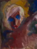 Danila Vassilieff, [Person] in the Street (Glimpses in Wartime)' 1943/4, W/Clr & Gouache