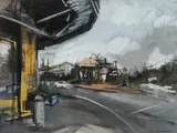 Jody Graham, Facing North, Corner Govetts Leap Road, & Wentworth St, Blackheath, c.2013, Pastel