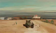 Colin Parker, Running Repairs, Winton, Queensland, Oil on Board