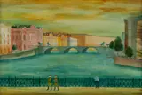Cedric Flower, Anichkov Bridge, Leningrad [St Petersburg], 1972, Oil on Board