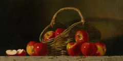 Jeffrey Wright, Apples with Basket, Oil on Board