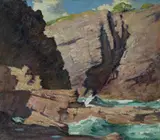 Melville R Haysom, Rock Walls, Oil on Canvas on Board