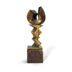 Alex Kosmas, Untitled, 1998, Patinated Bronze & Wooden Base