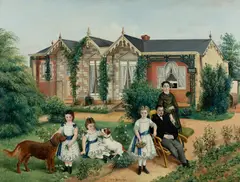 Edwin Frederick Holt, Family Group, Alma Cottage, 1874, Oil on Canvas