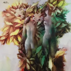 Anand Panin, Cleodora the Nymph and Aphrodite, c.1975, Oil on Canvas on Board