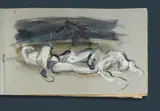 William Dobell, Artist's Sketch Book with Four Gouache Studies, Reeves Greyhound Pastel Book No. 3
