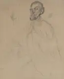 William Dobell, Study of a Bearded Man, Pencil