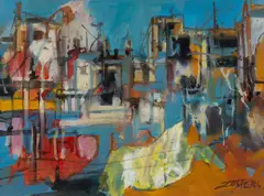 Reinis Zusters, City Transformation, Oil on Canvas on Board