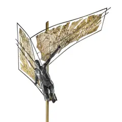 Nickolaus Seffrin, To the Sun / Icarus II, Polished Steel, Applied Bronze Finish, Perspex Base