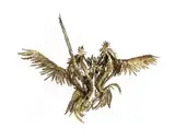 Nickolaus Seffrin, Fighting Cocks, Note: this sculpture is intended to hang from one or two fixed points
