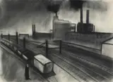Robert Dickerson, Railway Yards, Charcoal