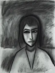 Robert Dickerson, Portrait of Young Lady, Charcoal