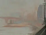 Brian Blanchard, Thames Embankment, London, Oil on Board