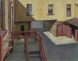 Brian Blanchard, Courtyard and Stairs, Pastel
