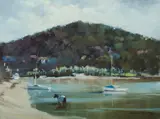 Allan Waite, Taking the Cure, Bayview, Oil on Canvas on Board