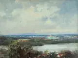 Allan Waite, View of Ryde [Concord] from Willandra [NSW], Oil on Canvas on Board