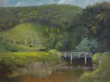 Allan Waite, Old Settlement, Oil on Canvas on Board