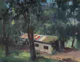 Allan Waite, Home in the Bush, Oil on Canvas on Board