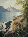 Allan Waite, Spring Morn[ing], Wakatipu [Queenstown, NZ], Oil on Canvas