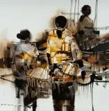 Three Women by Paco Gorospe, Oil on Canvas, sold Mar 2024