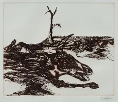 Carcase by Sidney Nolan, 1971, Nolan and White Ink Studio blind stamps lower right, sold Mar 2024