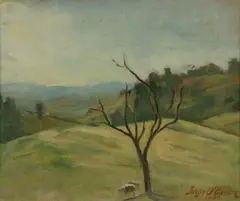 Justin O'Brien, Sheep in a Pastoral Landscape, 1937, Oil on Board