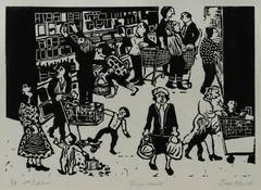 Joyce Allen, Super Mart, 1986, Linocut 6/8 (2nd edition)