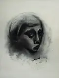 Robert Dickerson, Portrait of a Young Child, c.1960, Charcoal