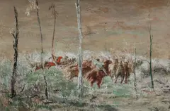 The Round-up by Sali Herman, 1969, Oil on Canvas, offered Mar 2024