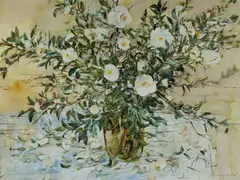 William Boissevain, Camellias, 1978, Oil on Board