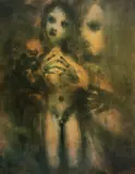 David Boyd, Mother and Child, Sfumato & Mixed Media on Board