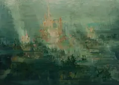 Charles Bush, The Submerged Cathedral, Oil on Board