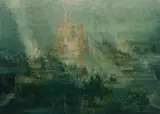 Charles Bush, The Submerged Cathedral, Oil on Board