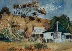 Margaret Coen, Old Cottages, Berrima, NSW, W/Clr & Ink