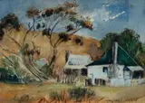 Margaret Coen, Old Cottages, Berrima, NSW, W/Clr & Ink